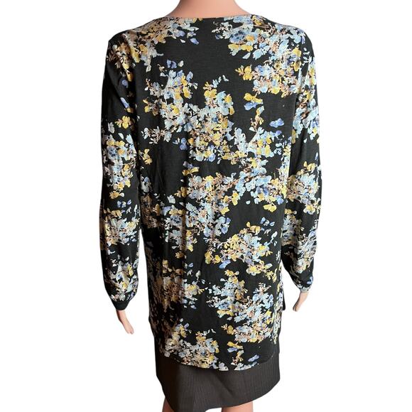 J. Jill Floral Tunic Medium Lagenlook Two Layer Preppy Mature Comfy Work Casual - Picture 3 of 7